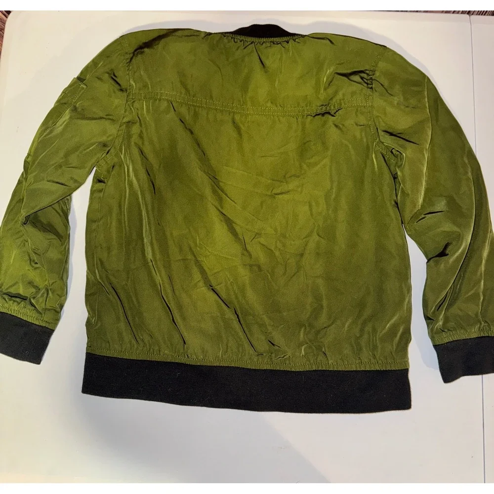 Wonder Nation Bomber Jacket and Jeans Set Boys S 6-7 Green Blue Distressed Patch